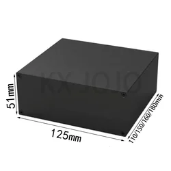 Aluminum Enclosure 125*51*110/150/160/180mm Split Case Electronic Project PCB Instrument Black DIY Power Supply
