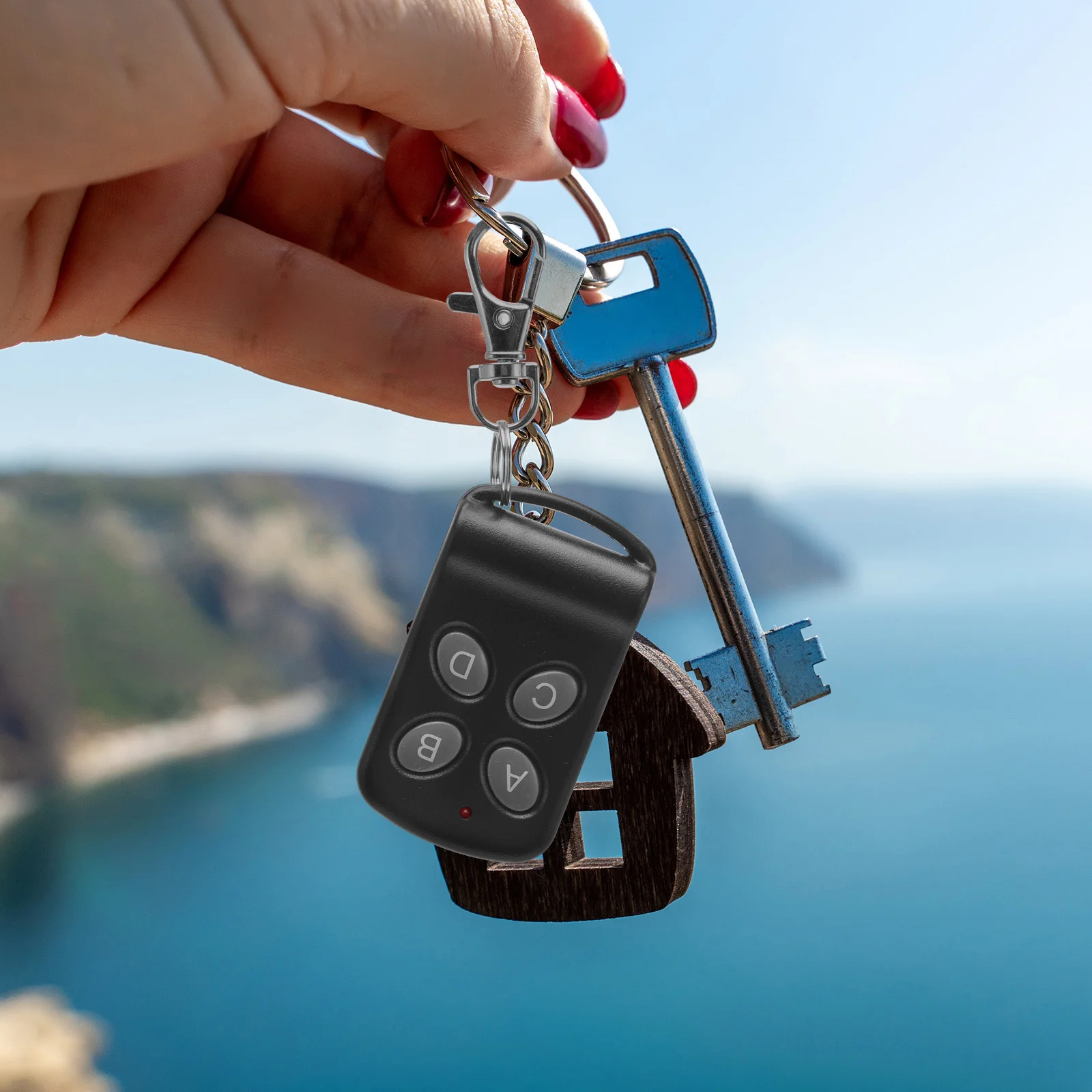 

433 Remote Control Electric Door Controller Garage Accessories Keys Chain 4-Button Fob Replacement Mini Plastic Keychains