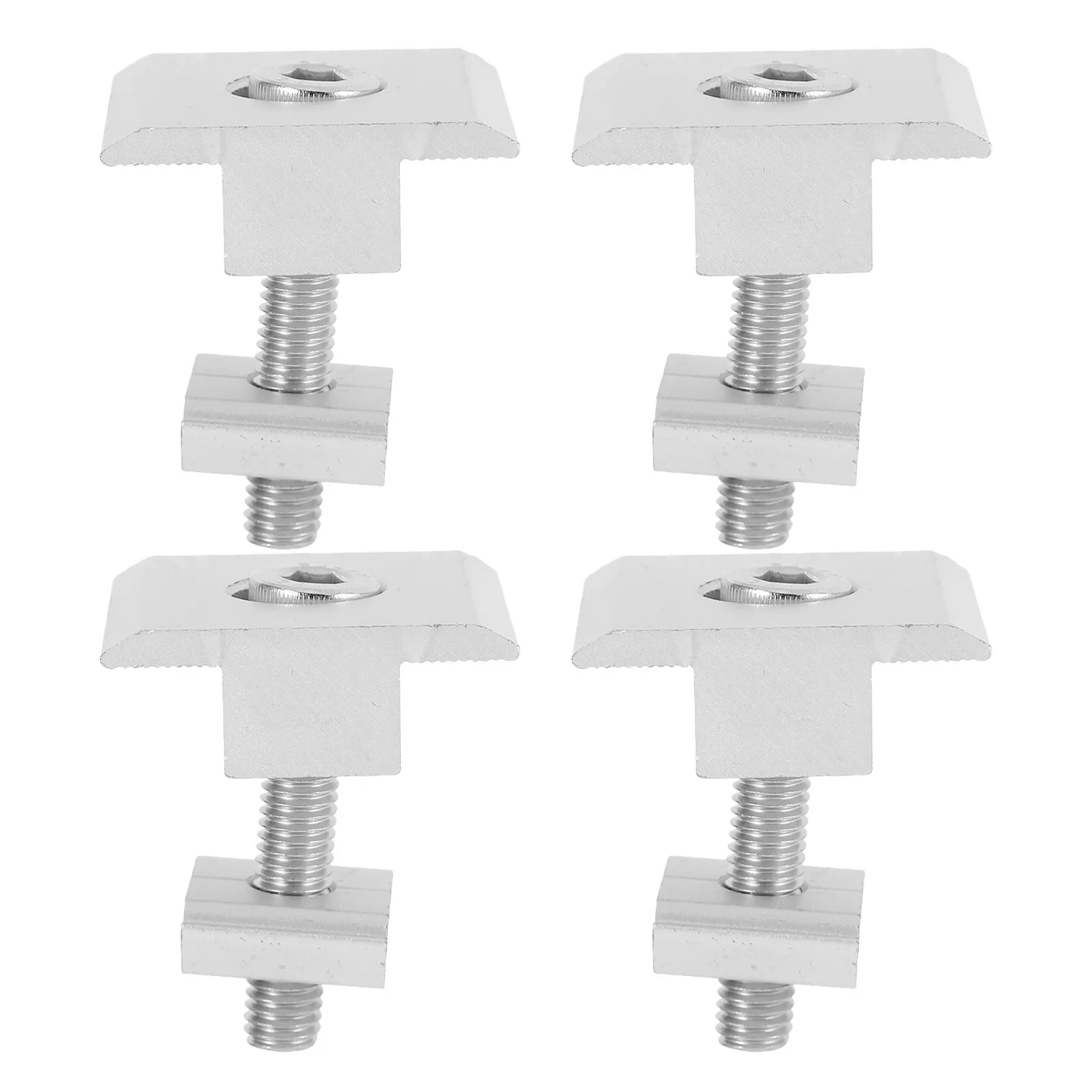 4Pcs Solar Panel Mid Clamps Aluminum Alloy Hex Socket Head Cap Bolts Spring Washer Solar Mounting System Hardware