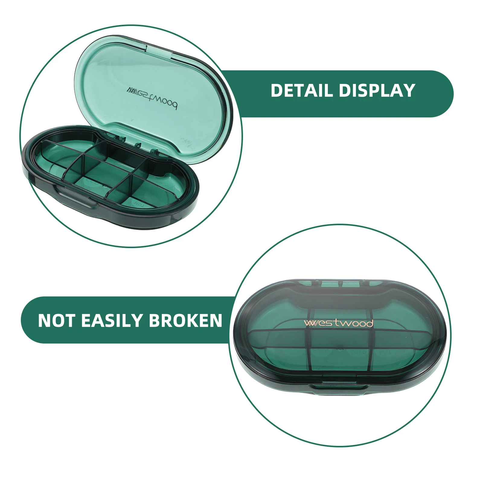 

Portable Pill Box Waterproof Vitamin Containers Weekly Plastic Case Small Partition Design Travel Boxes Safe Hygienic