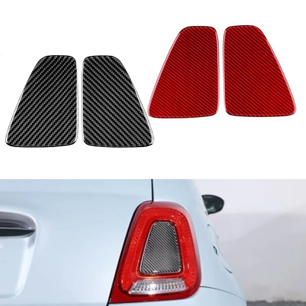 

2pcs Car Sticker Rear Tail Light Cover For Fiat 500 For Abarth 595 695 2017-2023 Car Carbon Fiber Trim Automotive Accessories