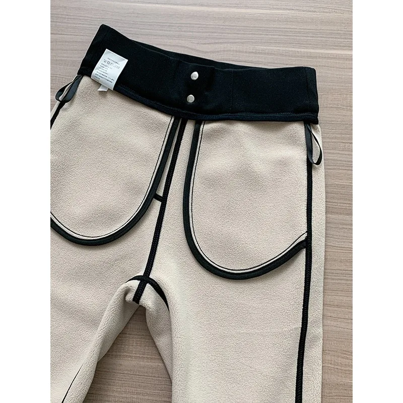 النساء مفتوحة المنشعب الحراري صوف مبطن السراويل سليم صالح الكاحل طماق الأسود اليوغا السراويل الدافئة الحرارية الشتاء الجوارب عالية