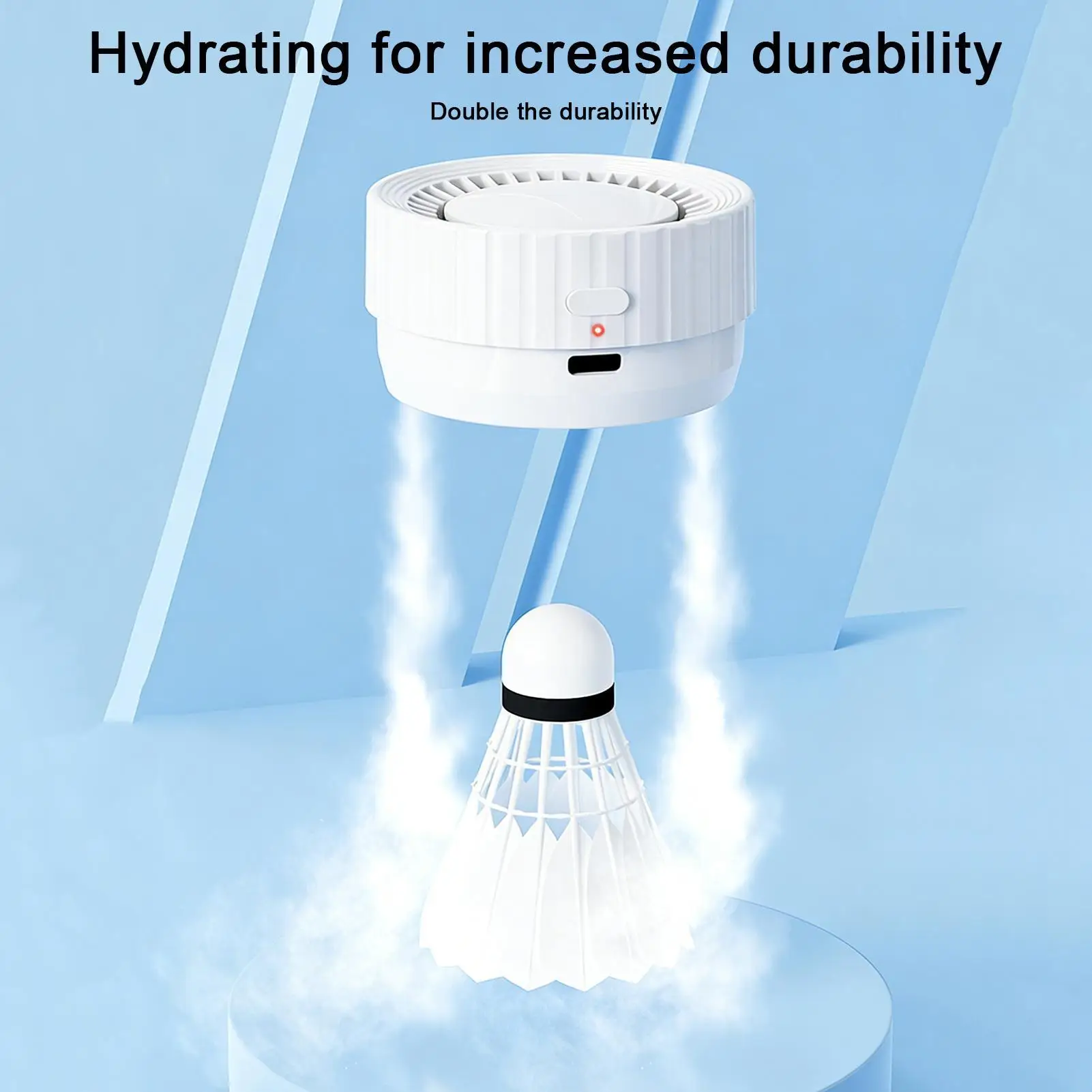 

Shuttlecock Humidifier Rechargeable Mist Spraying Shuttlecock Tube Cover Exercise Accessories For Indoor Outdoor Court Backyard