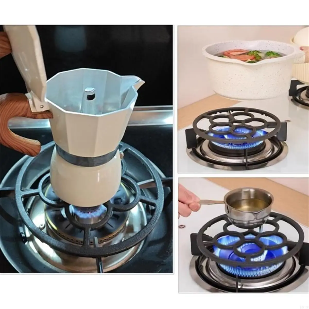 Practical Wok Holder 18.2cm Iron Stove Support Gas Hob Support Cooktop Stand for Efficient Stir Fry Preparation