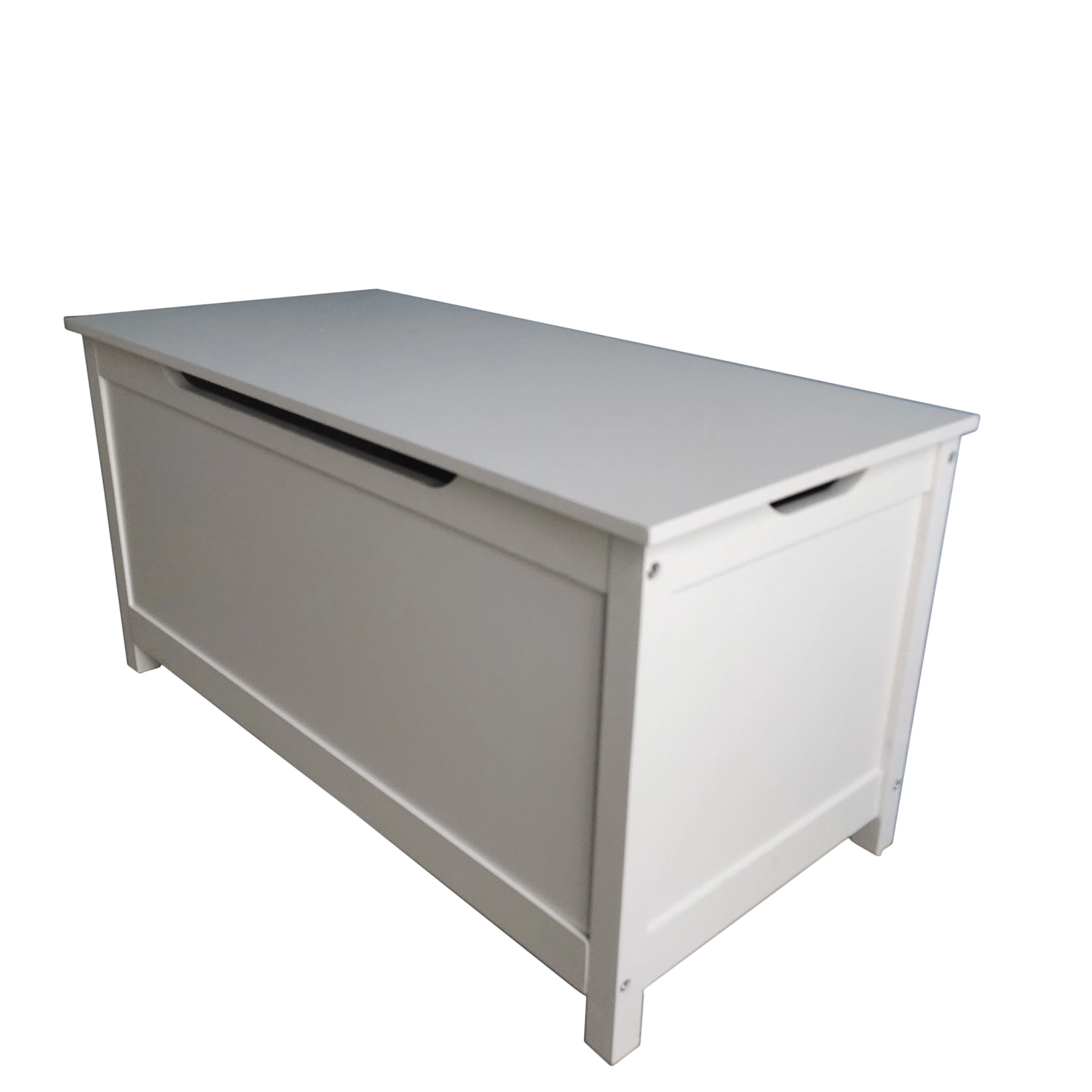 #￥Wooden Toy Storage Chest with Lid, Large Capacity Multi-Purpose Organizer, Children Toy Blankets Clothes Storage Box, White