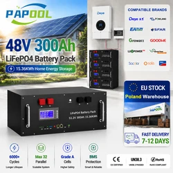LiFePO4 48V 300Ah 15Kwh Battery 51.2V 100Ah 200Ah 120Ah 150Ah Lithium battery 6000 Cycles 48V Solar Energy Storage Akku EU STOCK