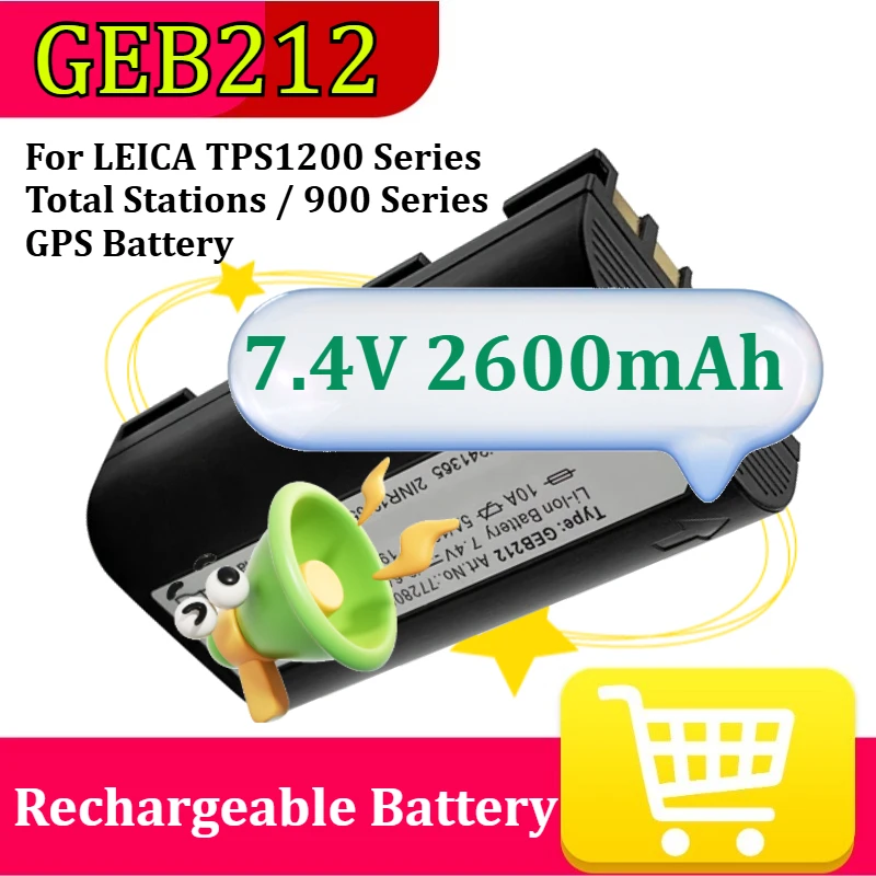

Новая высококачественная батарея GEB212 7.4V 2600mAh для тахеометров LEICA серии TPS1200 / GPS-приемников серии 900 7.4V 2600mAh