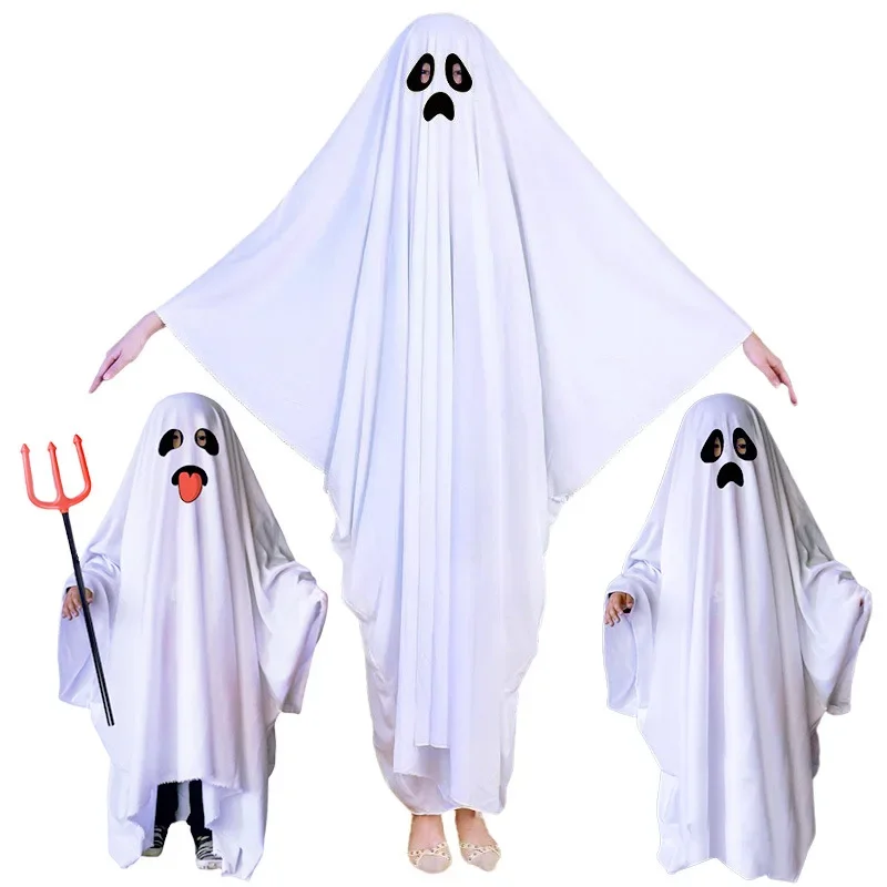 Halloween-Geisterkostüm für Männer und Frauen, gruselige Party-Verkleidung mit Geistergesichtsmaske und -händen, Horror-Cosplay-Outfit-Set