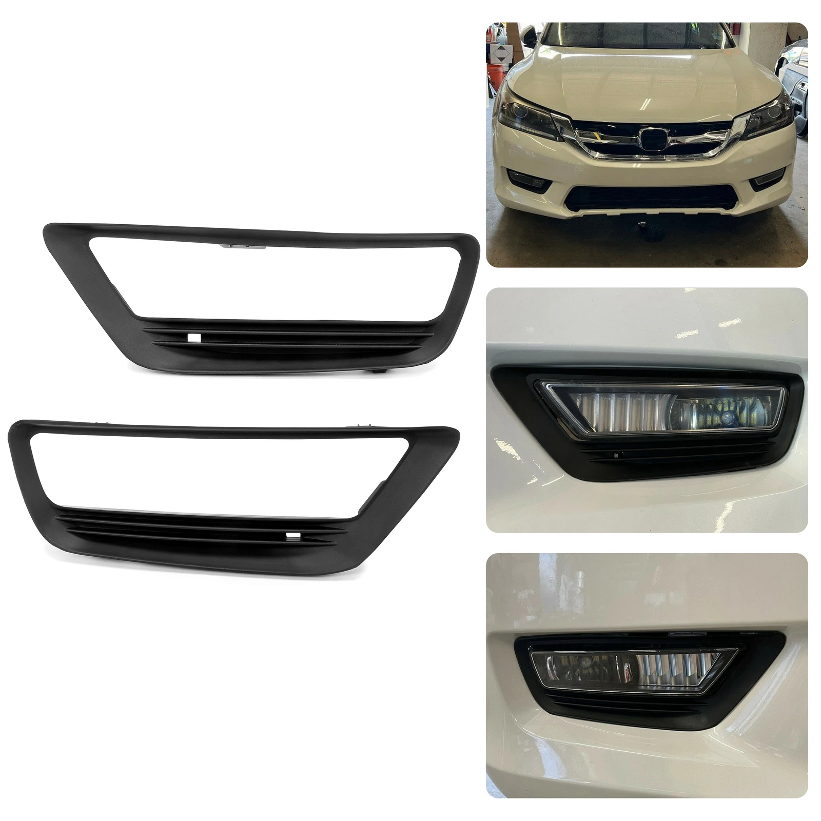 

Pair Fog Lights Cover Trim Bezel Fit 2013-2015 14 Honda Accord Sedan LX EX 4DR