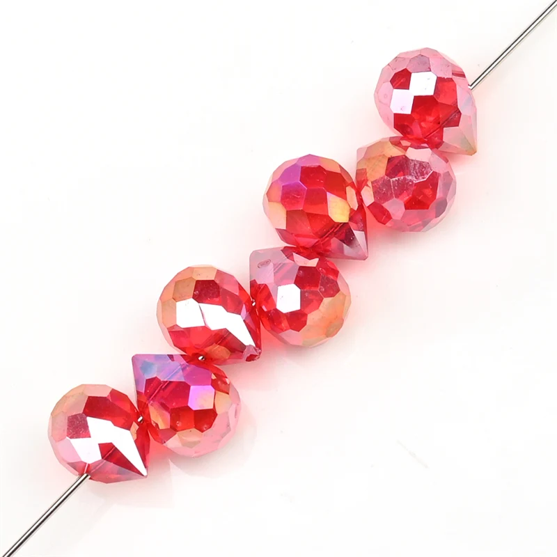 10*8mm Tsjechische Crystal Waterdrop Kralen Glanzende Facet Glazen Aardbei Kralen voor Sieraden Maken Handwerken DIY Handgemaakte Accessoires