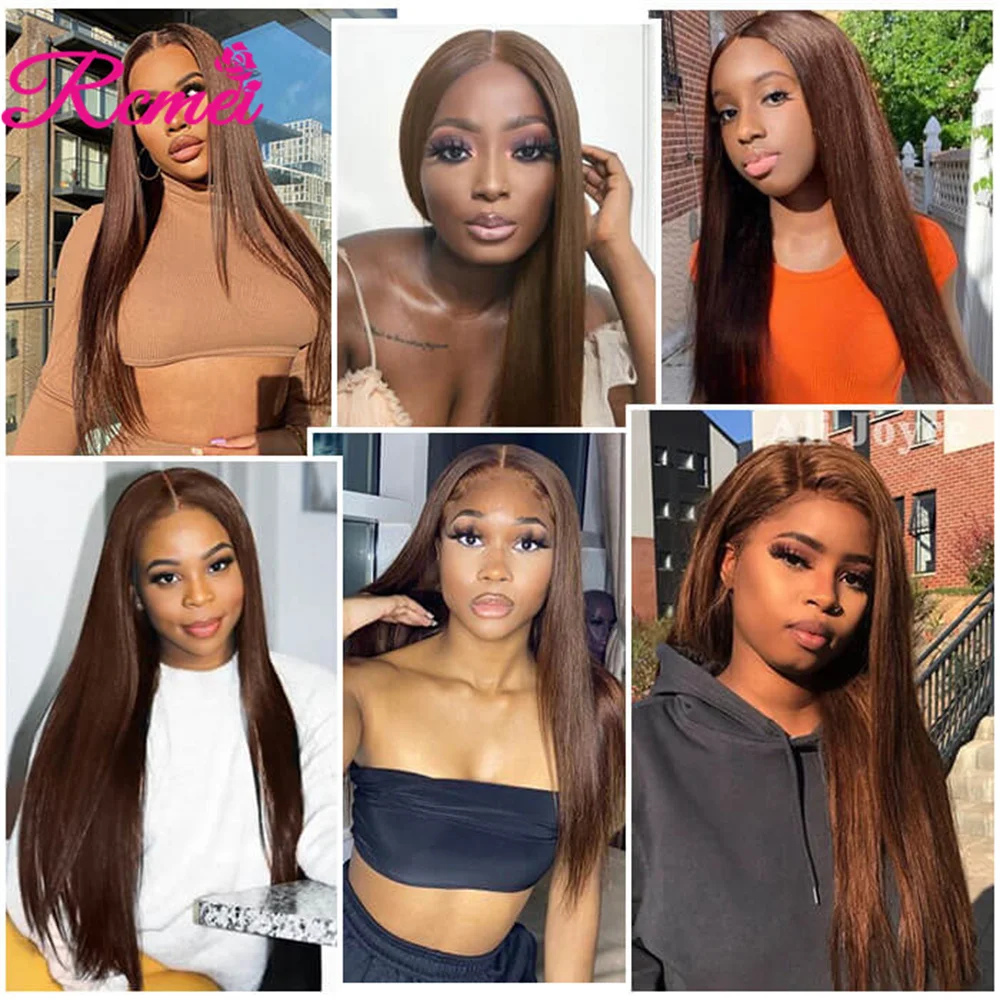 Straight Human Hair Bundles Brazilian Human Hair Straight 1/3/4 Bundles 10A 100% Remy  Brown Color Human Hair Bundles For Women