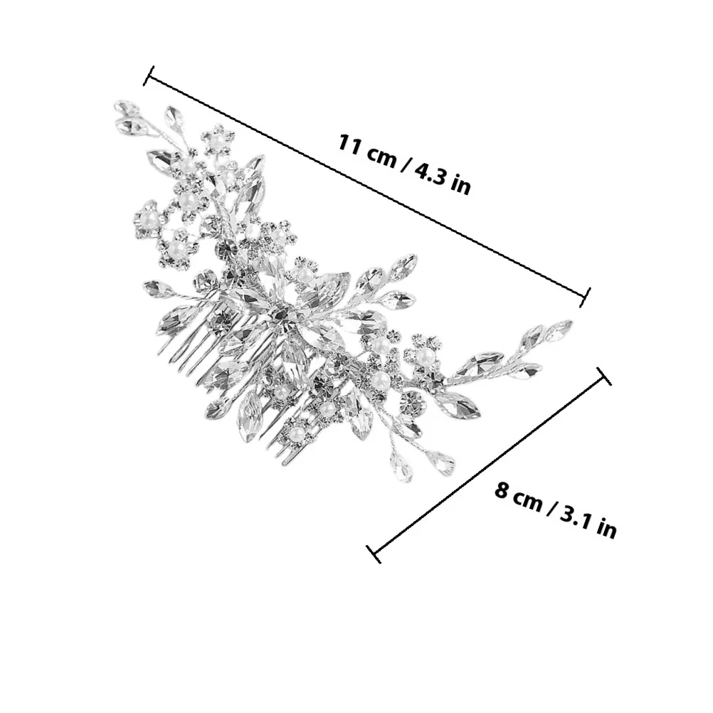 مشط شعر الزفاف كريستال غطاء رأس الزفاف للعروس مشط جانبي أنيق خفيف الوزن مريح مثالي للاستحمام الزفاف #2