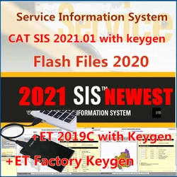 2021.1 SIS per red Caterpillar CAT Service sistema di informazioni Software di riparazione EPC + file Flash 2020 + ET 2019C con keygen gratuito