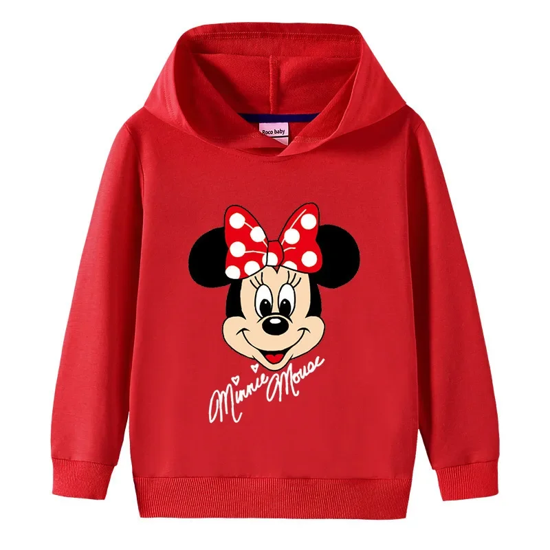 

Милый мультфильм Минни Диснея, милая девушка, молодежная мода, спортивный игривый осенне-зимний повседневный детский модный пуловер с капюшоном