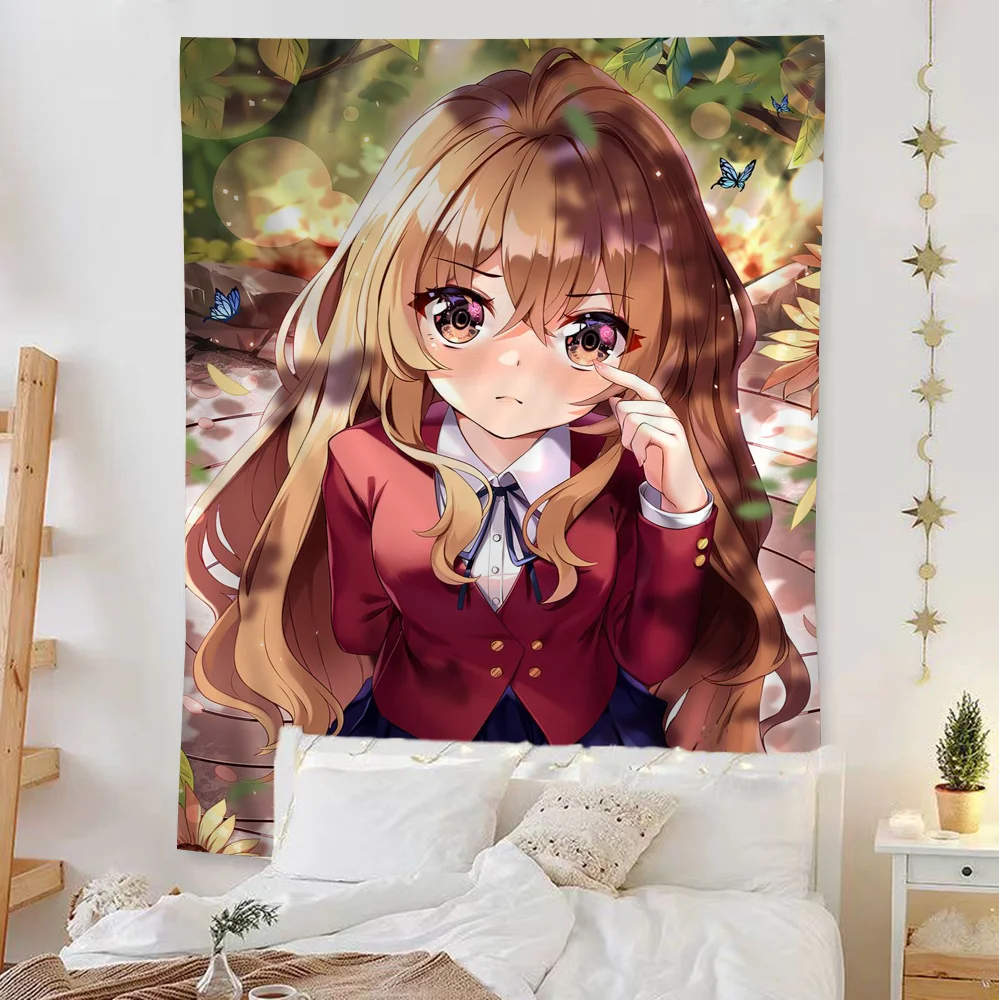 Anime Toradora Cartoon Tapestry Art Science Fiction Room Home Decor Wall Hanging Sheets