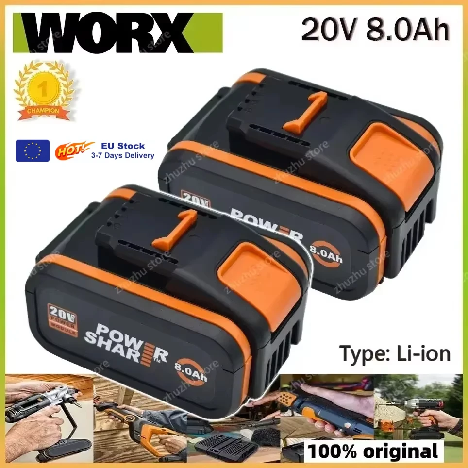 Batería de Repuesto Original de Iones de Litio Worx WA3551, WA3553 WX176 WX550 WX386 WXino 3 WXgain, WX800,WU268 20V, 8,0 Ah