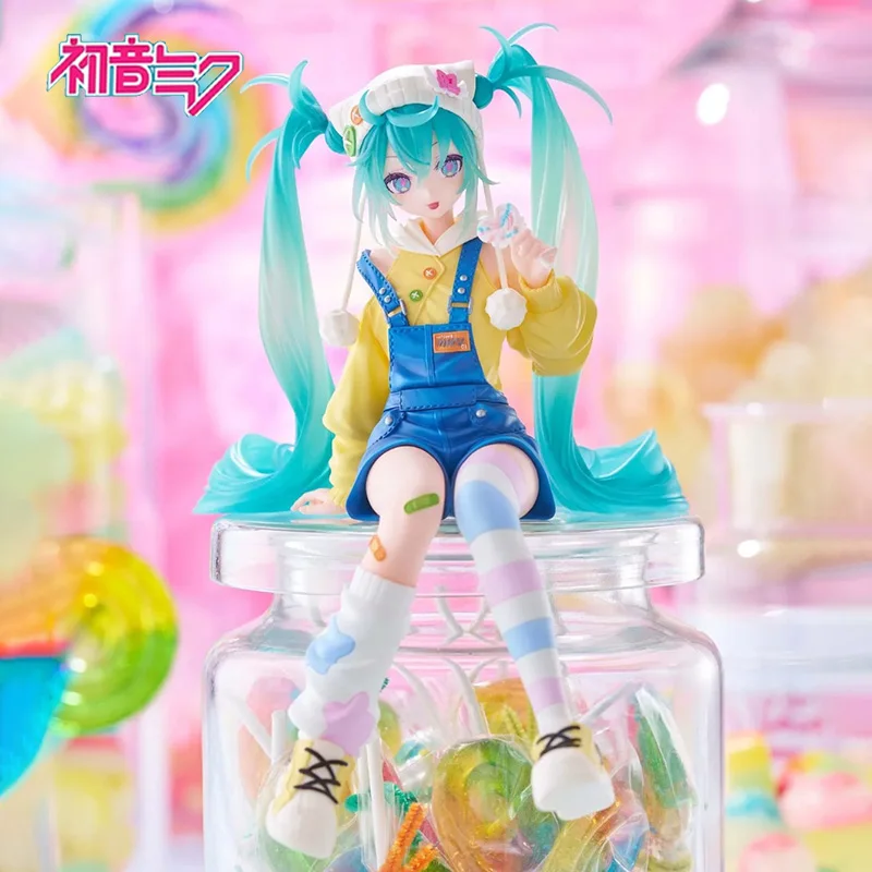 Figura de Anime FuRyu Original Hatsune Miku piruleta Noddle tapón juguetes figura de acción PVC modelo colección muñeca regalo