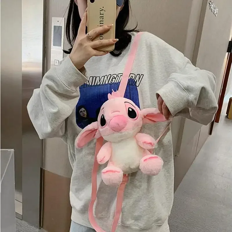 Disney Stitch Plush Backpack Cute Anime Cartoon Fashion Plush Doll Large Capacity Charm Shoulder Bag Girls Boys Holiday Gifts