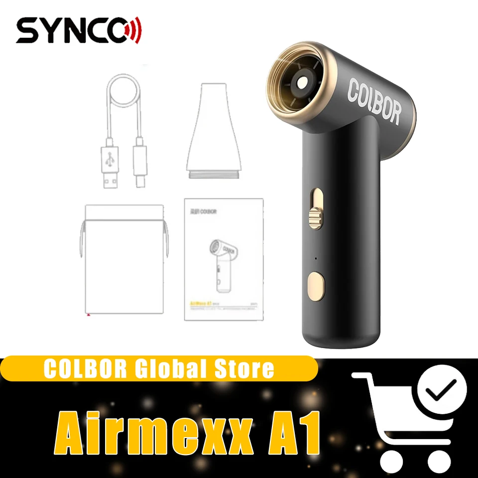 

COLBOR Airmaxx A1 Jet Fan, бесщеточный, 100000 об/мин, компрессионный воздушный пылесос, электрический воздуходувка для пыли, беспроводной очиститель клавиатуры компьютера