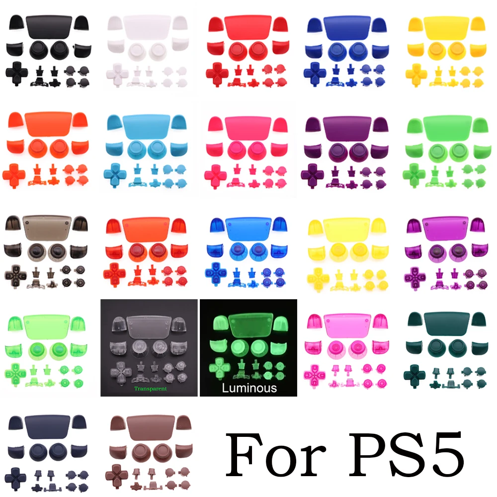 Conjunto Completo Botões Para PS5 V1 1.0 BDM-010 Controlador Thumb Sticks Joystick Cap L1 R1 L2 R2 D-pad Share Button Replacement
