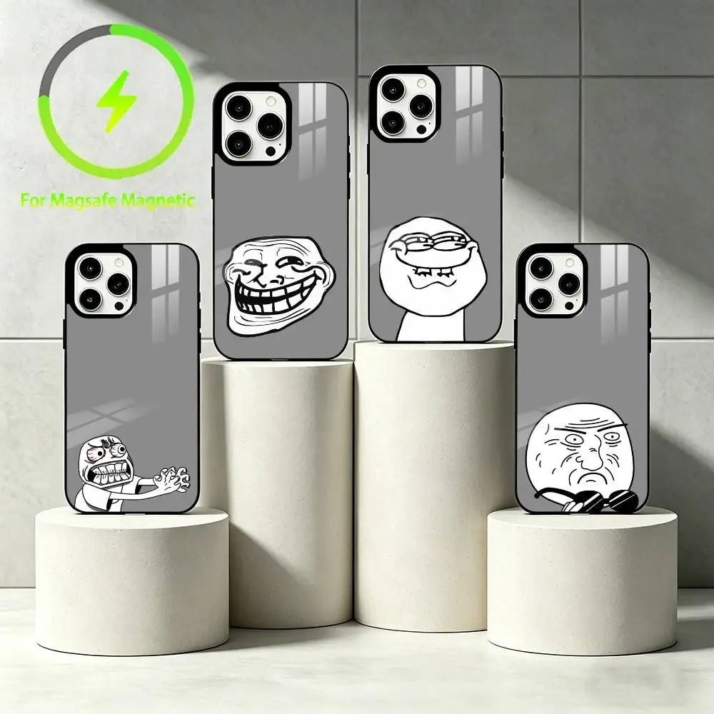 

T-Trollfaces Phone Case For Mirror wireless magnetic coverIPhone 17 16 15 14 13 12 11 Air Plus Shockproof and scratch-proof