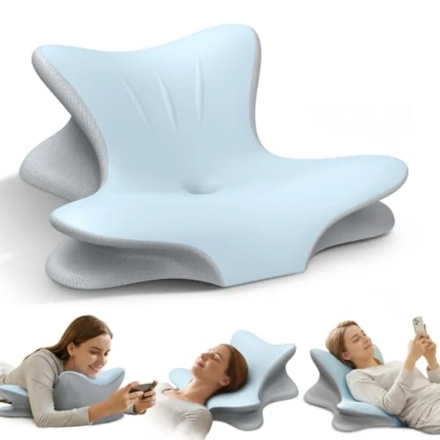 Cervical Neck Pillow for Pain Relief, Ergonomic Reading Pillow for Bed, Orthopedic Wedge Pillow Back Support Pillow, Contour Me