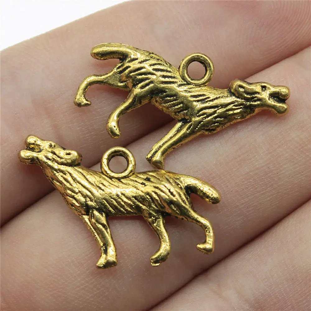 Jewelry Findings Components Howl Wolf Charms For Bracelets Charm Pendant