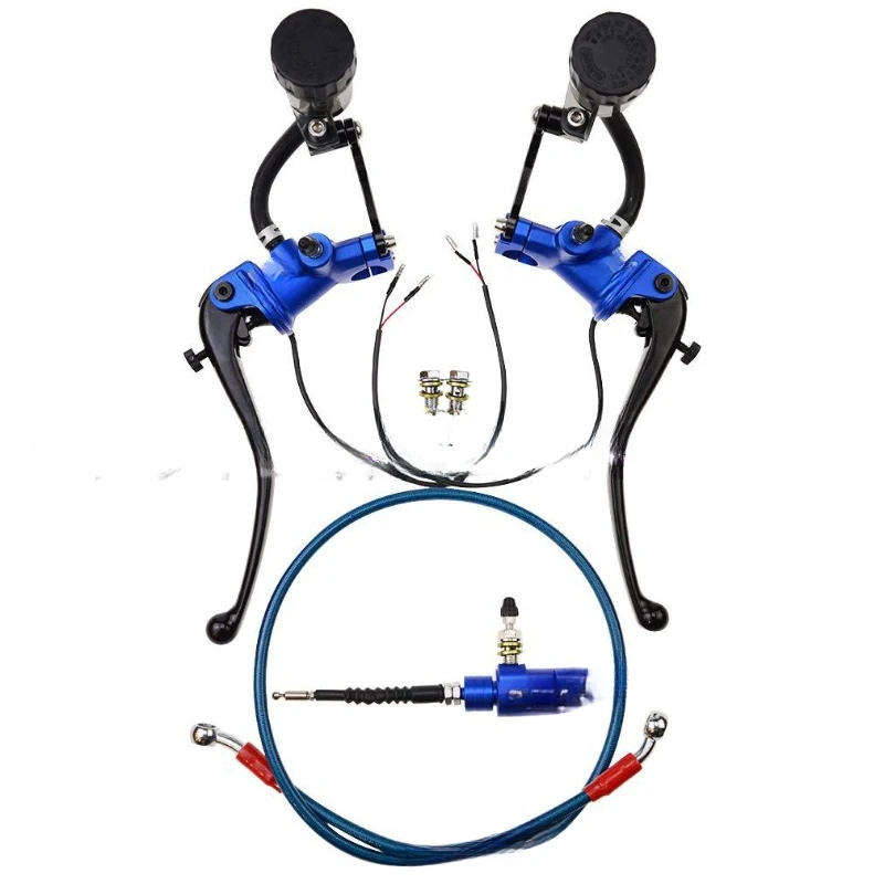 22Mm Motorcycle Improved Hydraulic Brake Hydraulic Pump Clutch Lever Kit with Reservoir Blue