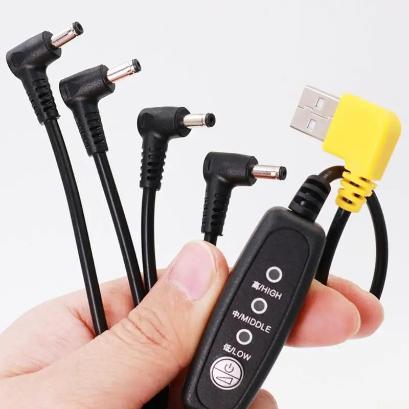 B03F Portable USB Power Fan Speed Controller Cable For Travel And Camping