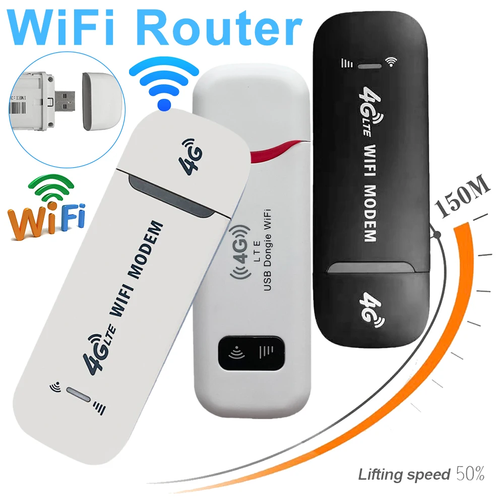 150Mbps Wireless Wifi Mobile Hotspot 4G LTE Router Pocket WiFi Router Wireless Modem with SIM Card Slot Network Extender Adaptor