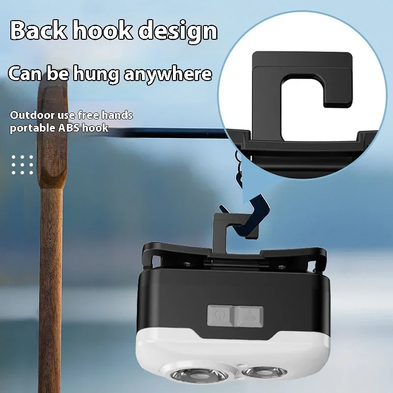 Induction Strong Bald Headlight Portable Hook Outdoor Adventure Maintenance Headlight Electric Display Portable Hat Clip Light