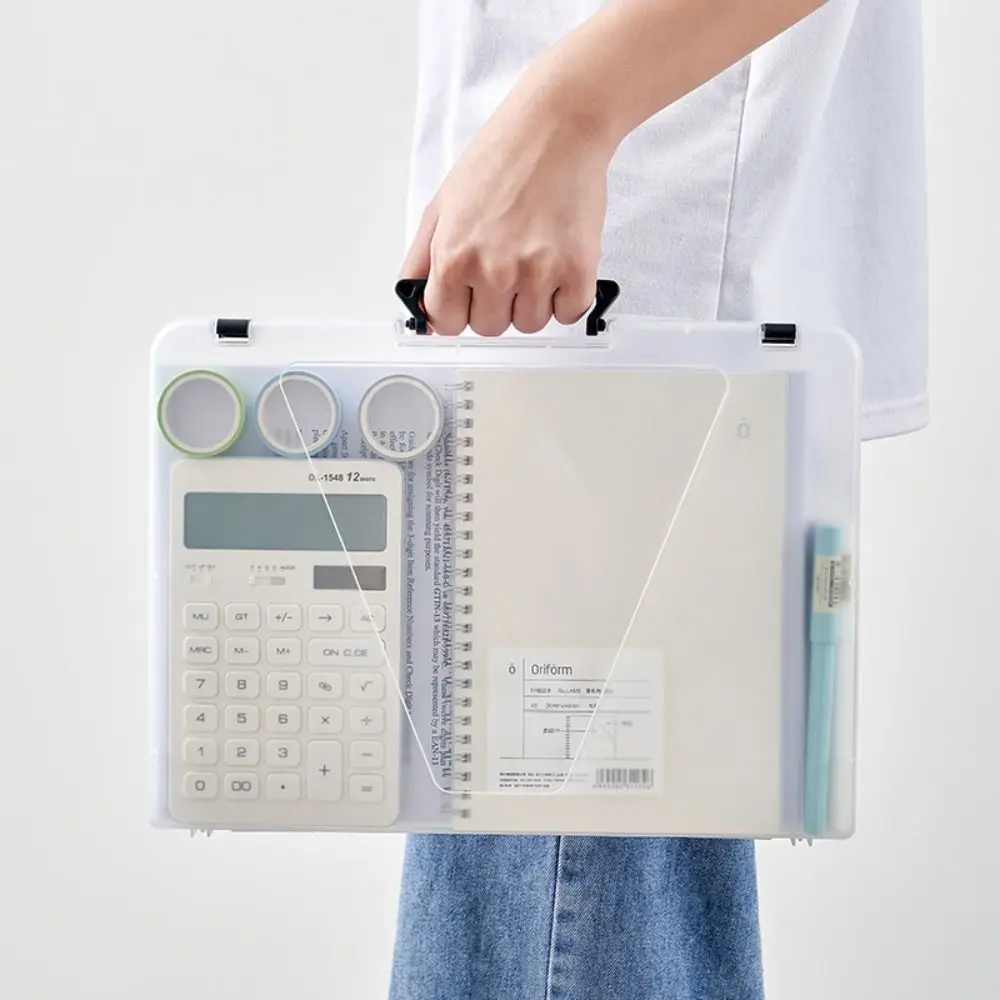 

Transparent A4 File Box Durable Simple a5 Organize The Box Folder Portable a4 File Storage Box Desk Organization