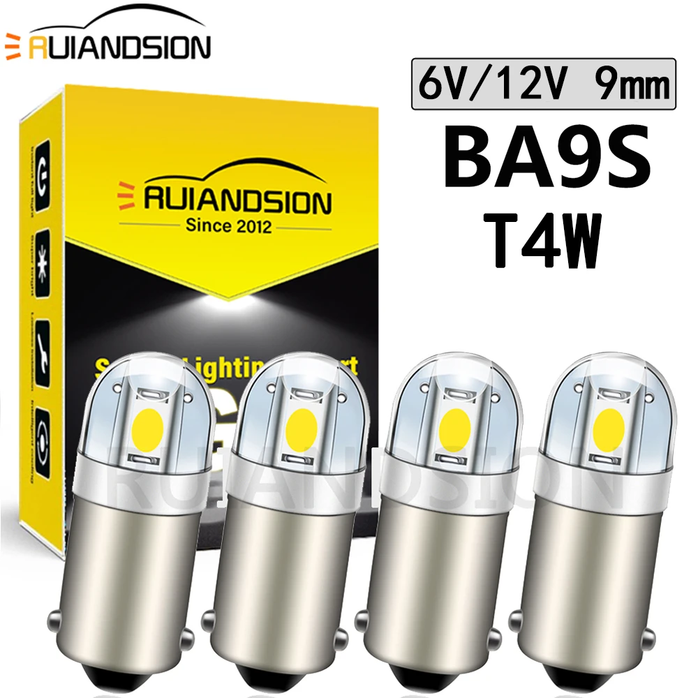Żarówka LED Ruiandsion BA9S 12V 6V 9mm T4W 233 Super Jasna do Samochodu Motocykla, Lampka Kontrolna Deski…
