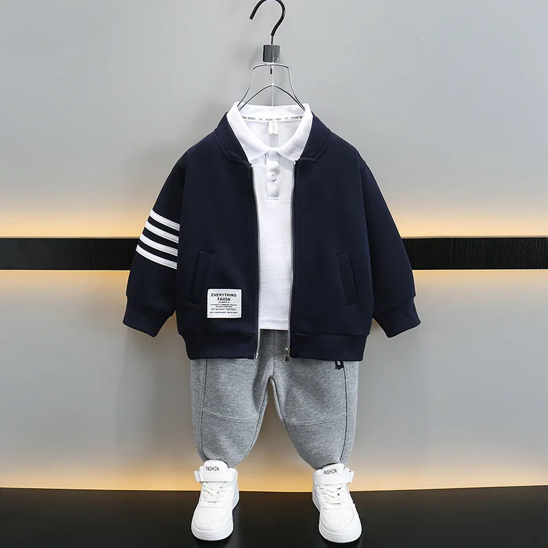 

Children Outfit Kids Leisure Suit Boys Suit Spring Children's Cotton Zipper Jacket+Pants 2pcs/set(NO Shirts) Boy Tracksuit 2-11Y