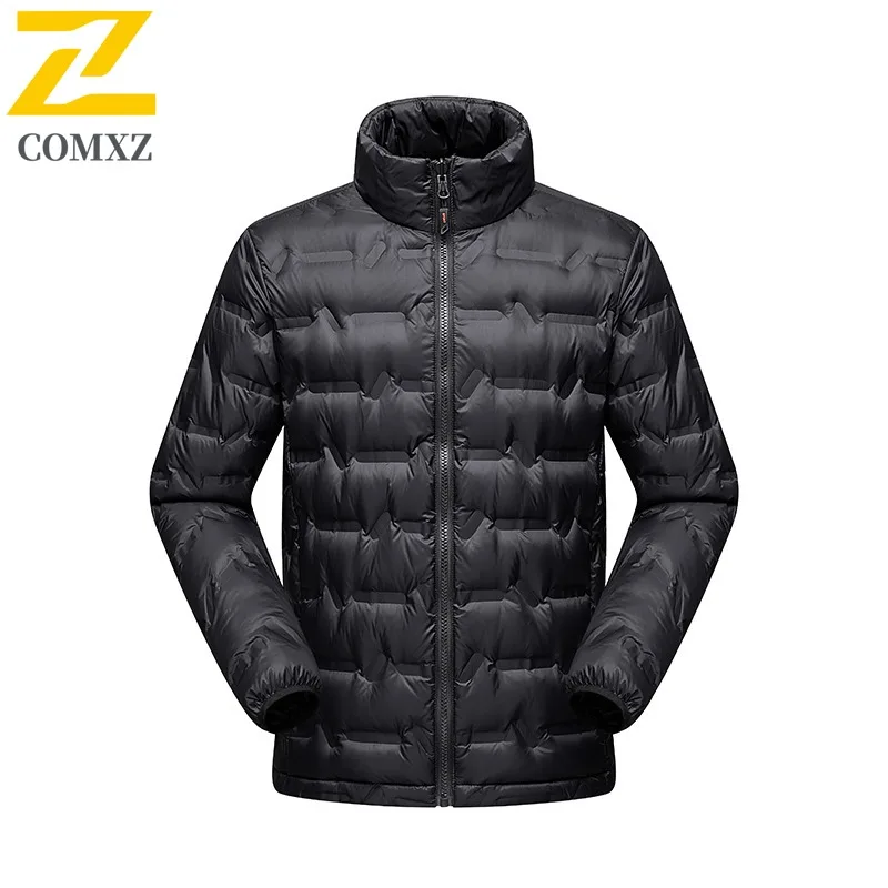 COMXZ Men Fleece Windbreaker Outdoor Sport Thickened Down Inner Layer Thermal 3 in 1 Coat Detachable Inner Layer Two Piece Set