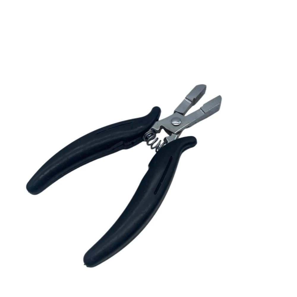 

1 шт. черные плоские плоскогубцы с мелкими пазами для предварительно склеенных прядей для наращивания волос