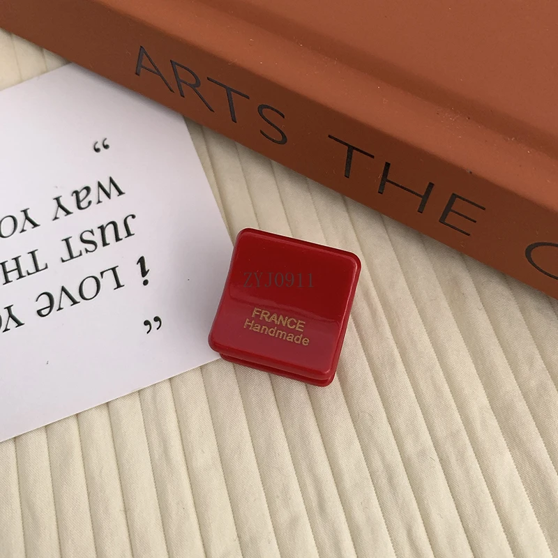 *Новая корейская простая милая квадратная мини-заколка для волос 2 см, модная заколка для волос из ацетата, однотонная заколка для челки, аксессуары для волос