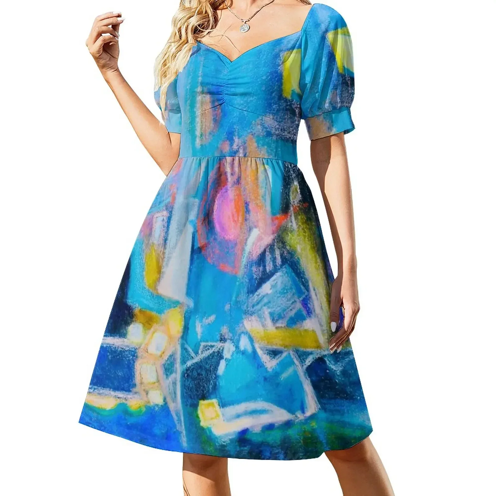 

Blue Z Short-Sleeved Dress Elegant gowns long dresses for women elegant dresses for women cocktail dresses Dress