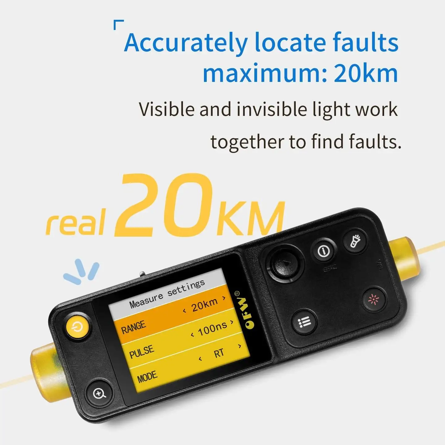

OFW Optic Fault Finder 20KM Handled OTDR Support Active Fiber Test Fiber Ranger FTTB FTTH Breakpoint Tester Meter VFL 10MW