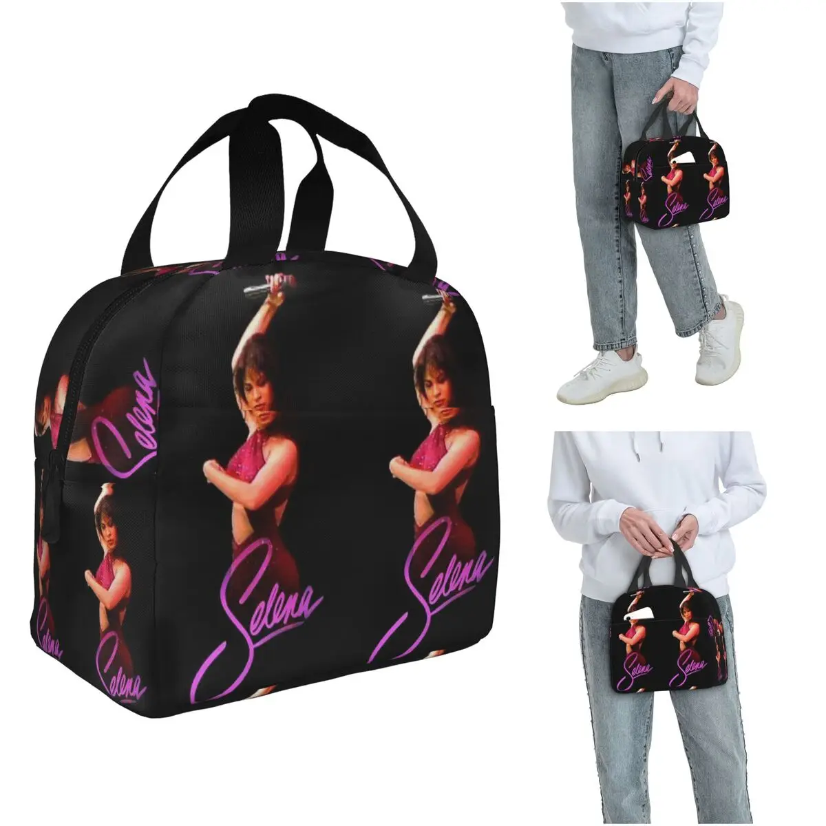 Popular Selena Quintanilla Singer Insulated Lunch Bag for Women Children Portable Food Boxes Thermal Lunch Box Tote