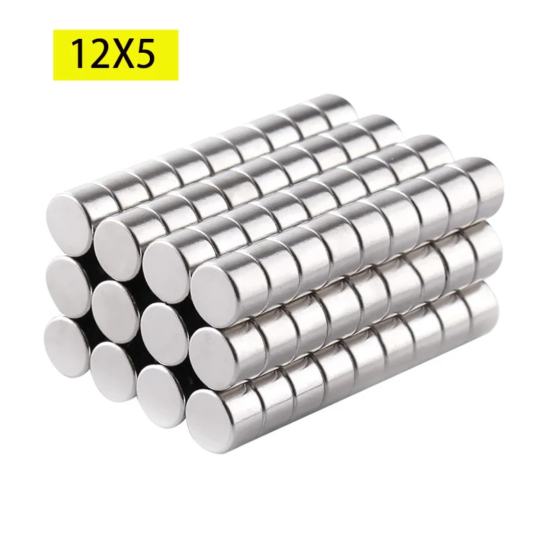 

5/10/15/20 12x5mm Round NdFeB Strong Multi-Use Premium Nickel Coating Magnets for Fridge Whiteboard in Home Kitchen Office