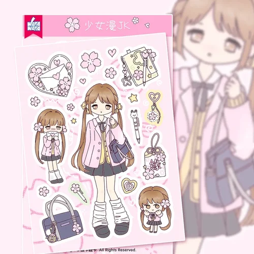 Imagen 2 del producto Pegatinas creativas de dibujos animados Guka, Material de manual de serie Linda