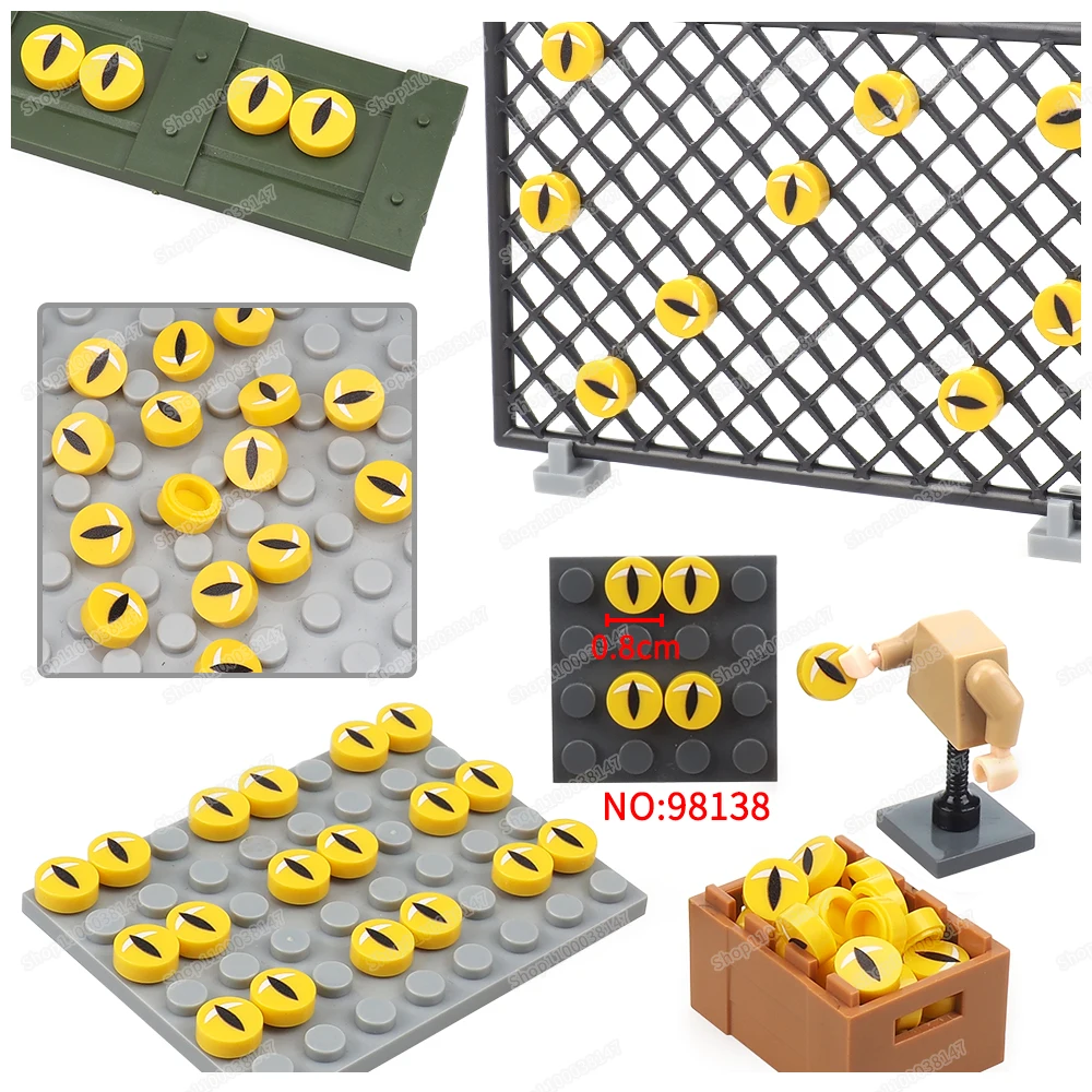 Cracks Black Pupil Pattern Building Block 98138 Printed 1x1 MOC figures Eye Flash Expressions Scenes Accessories Models Gift Toy