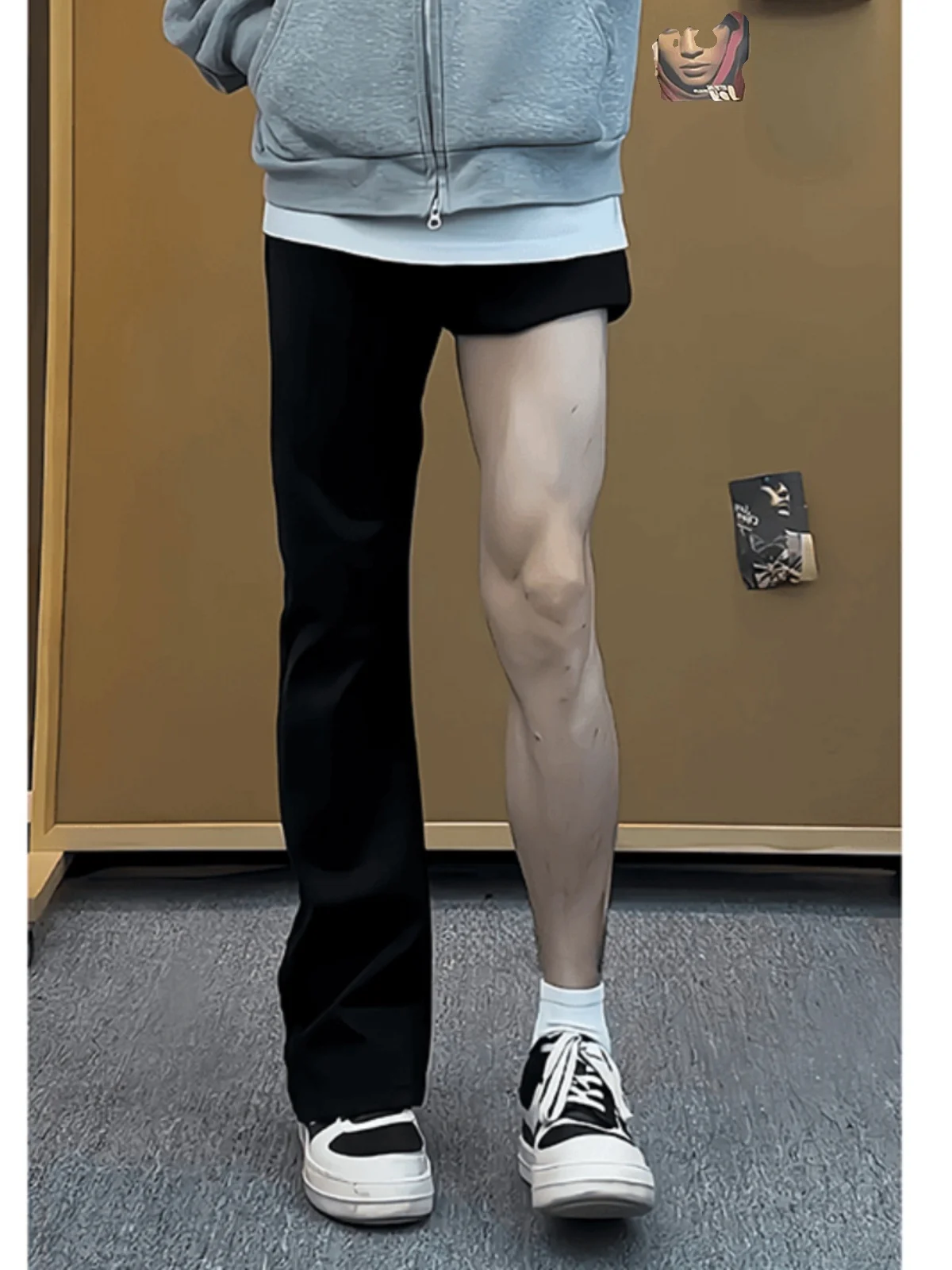 

Black Soft Denim Jeans Slim Straight Leg High Waist Long Pants Men's Spring Autumn High Rise Narrow Version Knife