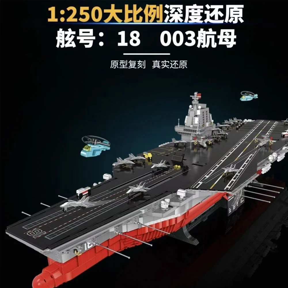 Technic world wars II Aircraft Carrier Model Building Blocks MOC 20313 Modern Military Bricks with light Toy Kids Boys Gift