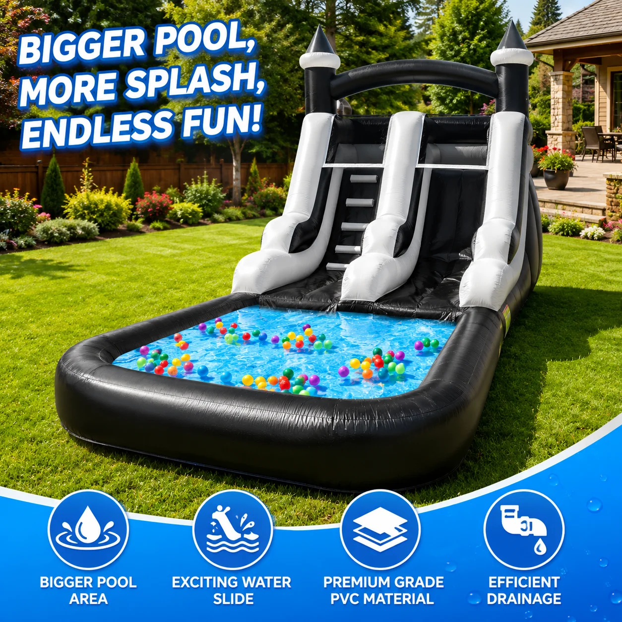 VANCEN (Zonder Blaasmachine) C - Kids Outdoor Inflatable Water Slide recensie en prijs