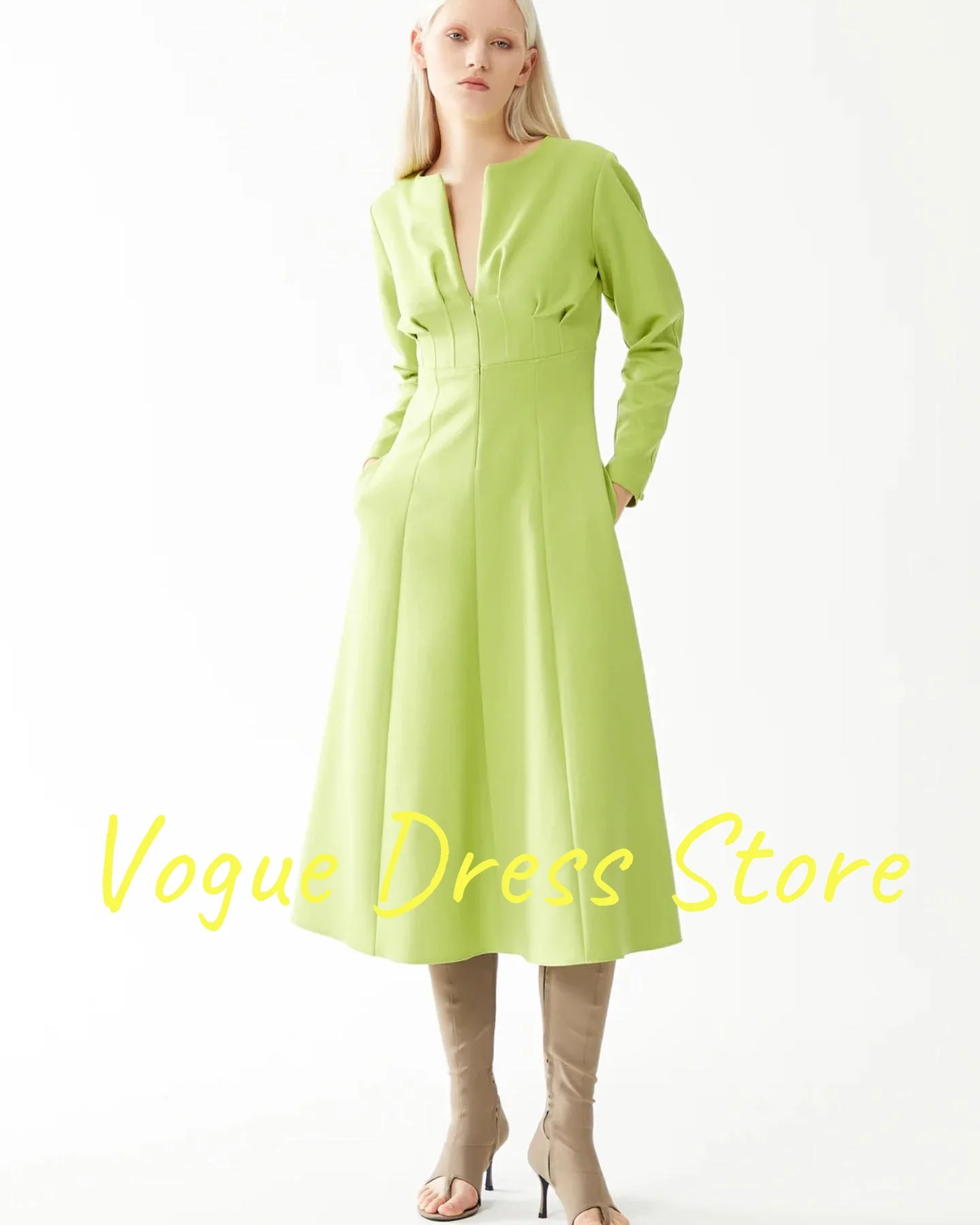 맞춤형 기질 저지 이브닝 드레스 고품질 긴 소매 v 넥 댄스 파티 드레스 맞춤 제작 특별 행사