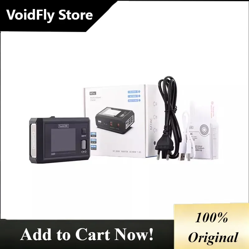 VoidFly 1pcs new ToolkitRC M7AC AC 100W/DC 300W Input XT60 XT30 Output 2-6S Lipo Battery Balance Charger for Model Aircraft Dron