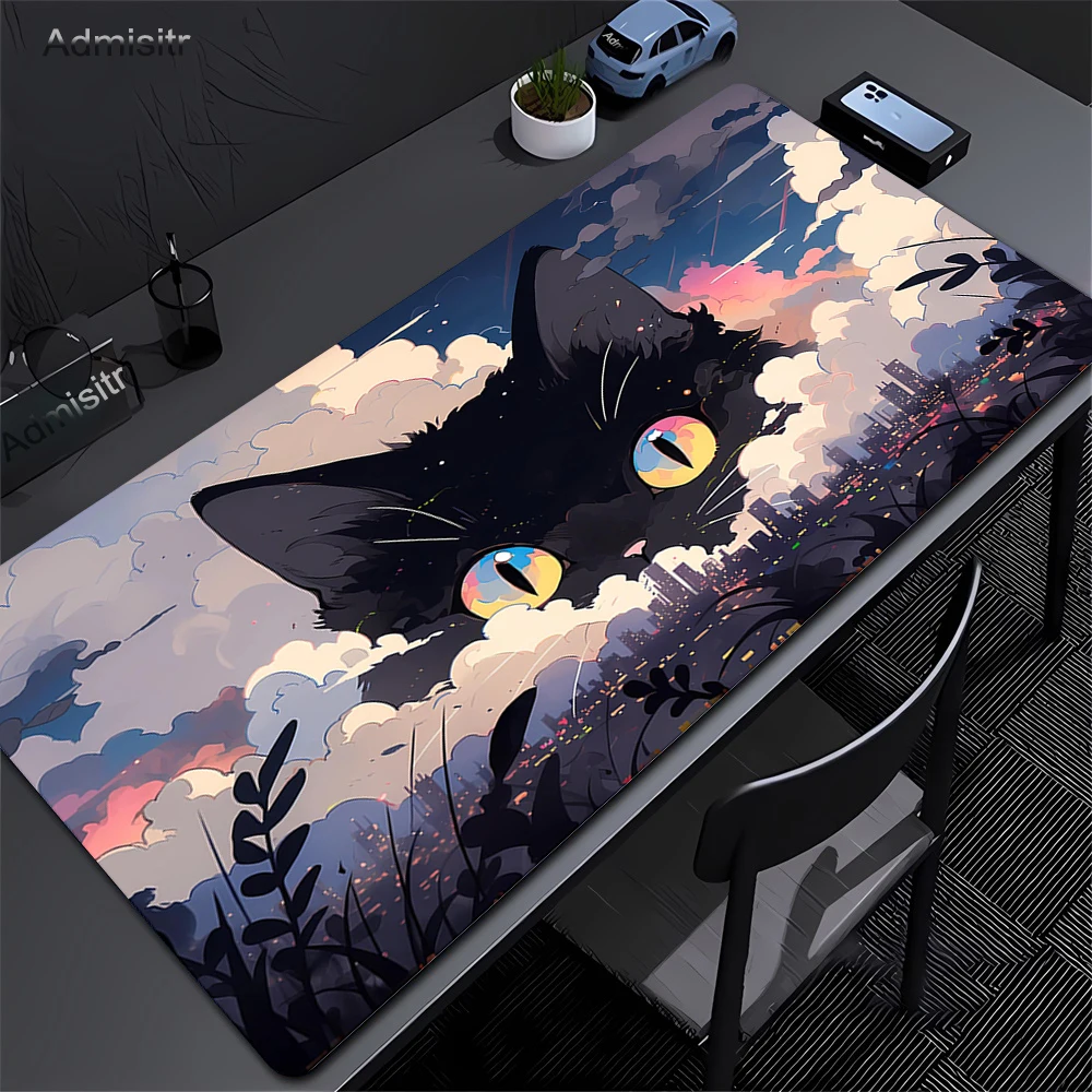 Kawaii Cute Cat Desk Mat Gamer Non-slip Mousepads Office Mouse Pad for girls' household use Large Gaming Mousepad Mouse Mats
