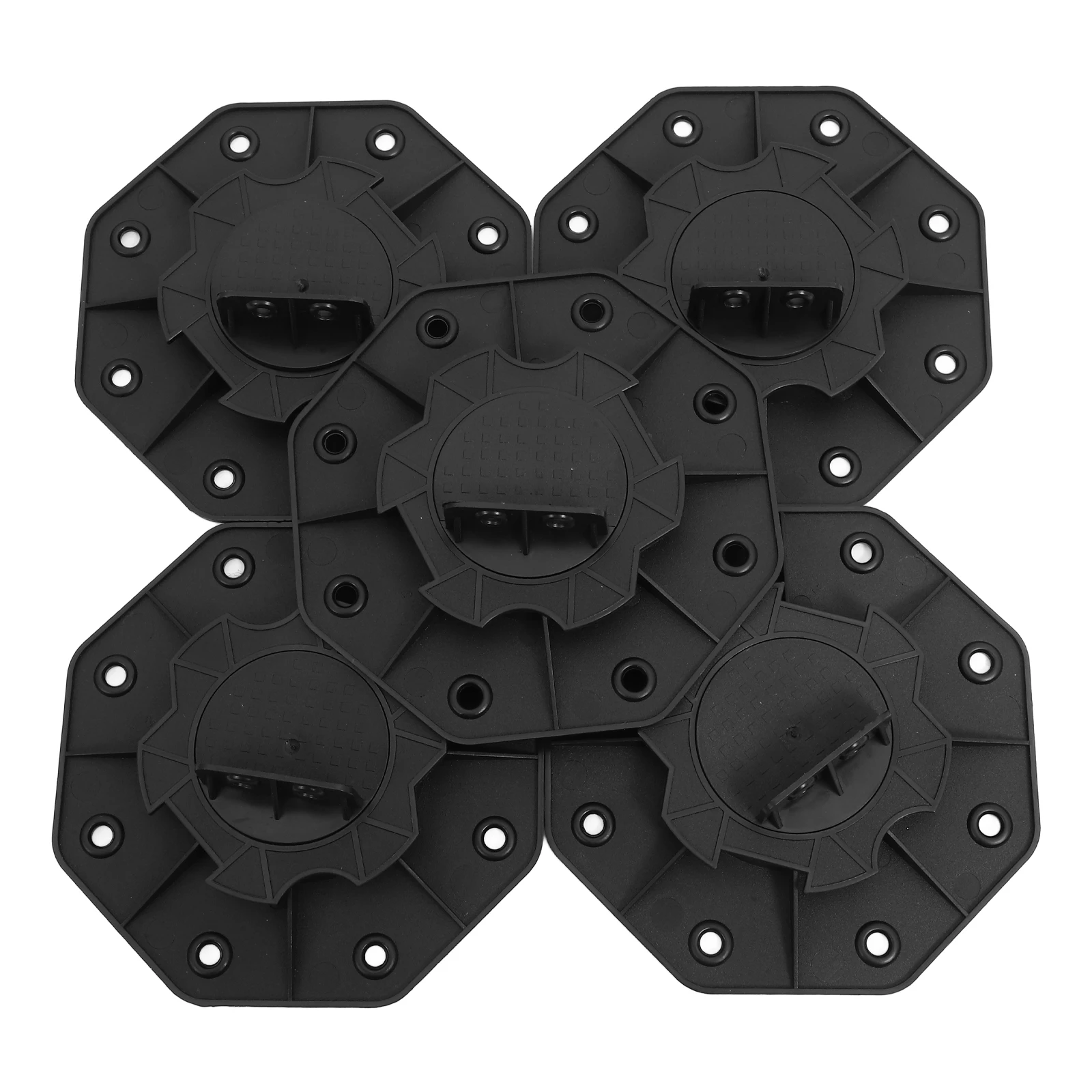 

5 Pcs Height Adjustable Deck Support Pedestals Sturdy Floor Lift Base Plastic Leveler Foundation Outdoor Wood Plastic Flooring